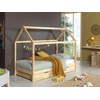 Hausbett »Dallas«, (Made in Europe), Ein Hausbett in Massivholz mit Lattenrost und Bettschublade, Natur,