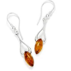 Paar Ohrhänger OSTSEE-SCHMUCK "Ostsee-Schmuck Ohrhänger Charlotte Ohrhänger Charlotte", weiß, Ohrringe, Damen, 47 x 9mm, Silber 925 (Sterlingsilber)