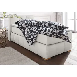 Home Affaire Boxspringbett HOME AFFAIRE "Chelles", beige (natur), B:107cm L:225cm, Samtoptik (100% Polyester);Bezug der Spiegelfläche Matratzendrell aus 100% Polyester;Struktur fein 100% Polyester), Komplettbetten, Boxspringbett, inkl.