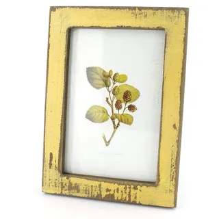 DUBENS Retro Vintage Bilderrahmen/Camouflage Foto-/Posterrahmen,Foto-Rahmen aus Echt-Holz – gefertigt in Handarbeit - Fotogröße 6", für Home Shop Dekoration (Gelb)