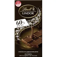 Lindt LINDOR Tafel 60% Kakao Extra Dunkel | 100g feinherbe Schokolade | Zartschmelzende, dunkle Schokolade