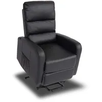 Mendler Fernsehsessel HWC-K62 Kunstleder 72 x 141 x 80 cm Schwarz mit Liegefunktion