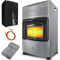 KESSER® 4200 Watt Keramik Gasheizer inkl. Gasdruckregler Gasschlauch + Schutzhülle - Gasheizofen, Heizstrahler Gasheizgerät, Infrarot Keramikbrenner, Butan- oder Propangasflaschen bis 15kg
