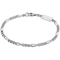 KUZZOI Figaroarmband Herren aus 925 Sterling Silber schwarz 23 cm