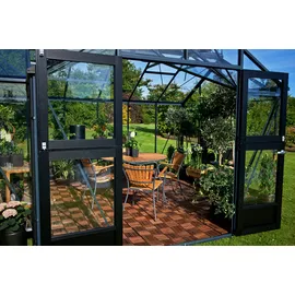 Juliana Orangerie Gewächshaus Alu Anthrazit Sicherheitsglas 3 mm 15,1 m2