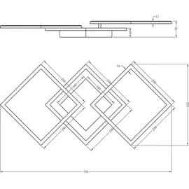 Trio Trail 1 LED Deckenleuchte 74 x 7 cm weiß matt