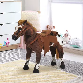 Homcom Kinder Reitpferd braun