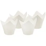 Papstar Backförmchen Ø 5 cm, 8,5 cm, weiss "Tulip"