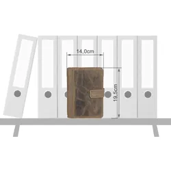 Greenburry Terminplaner Leder A6 (14x19cm) Terminkalender Organizer braun inkl Kalender 2025