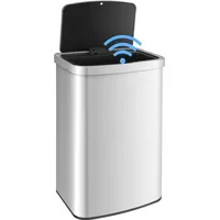 Famanu Automatische Mülltonne mit Sensor - 50 Liter - Edelstahl