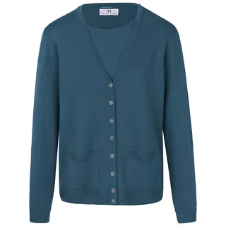 Twinset aus 100% Schurwolle-Pure Tasmanian Wool Peter Hahn blau, 36