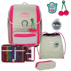 Scout Genius Schulranzen-Set 4tlg. pink cherry