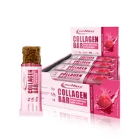 IronMaxx Collagen Protein Bar - Riegel 40g Raspberry 12 Stk. - Zuckerarmer High Protein Riegel mit Kollagen Typ 1, 2 & 3, 5g Kollagen pro Riegel vom grasgefütterten Rind