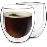 DUOS® Jumbo Latte Macchiato Gläser Set 2x310ml, Doppelwandige Gläser Latte Macchiato, Doppelwandige Kaffeegläser, Teegläser, Cappuccino Gläser Eiskaffee Gläser Thermogläser doppelwandig Espressotassen