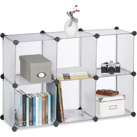 Relaxdays Regalsystem 6 Fächer 96 x 32 x 65 cm Transparent