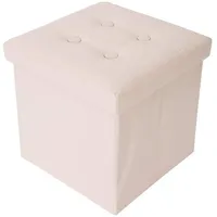 Mobili Rebecca Sitzwürfel 30 x 30 x 30 cm Beige Kunstleder