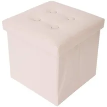Mobili Rebecca Sitzwürfel 30 x 30 x 30 cm Beige Kunstleder