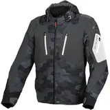 Macna Angle Camo wasserdichte Motorrad Textiljacke, schwarz-grau, Größe XL für Männer