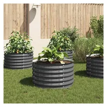 vidaXL Garten-Hochbeet verzinkter Stahl 80 x 80 x 44 cm Grau