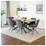 Home Deluxe Essgruppe Eckig AVENCIA inkl. Sternfuß - 200 x 120 cm Light Oak, (7-tlg) grau