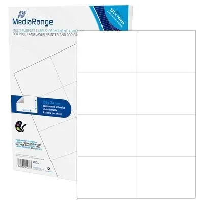MediaRange MRINK145 selbstklebendes Etikett Permanent Weiß 400 Stück(e)