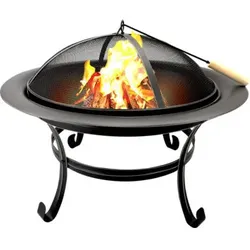 BBQ Collection Heizkamin Gartenkamin mit Griffen Brennholz Terrassenkamin