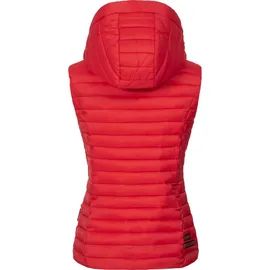 Navahoo Damen Übergangsjacke leichte Steppweste mit Abnehmbarer Kapuze Shadaa Rot Gr. XL - XL