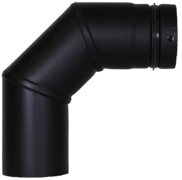 Bertrams Pelletino Bogen 10SBO90-100S 90°, ohne Reinigungsöffnung, 100 x 0,6 mm, schwarz