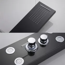 Suguword Duschpaneel mit Armatur inkl. 6 Funktionen Duschsystem Temperaturanzeige Duschsäule