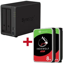 Synology DiskStation DS723+ 2 Einschübe NAS-Server Leergehäuse + 2x Seagate Ironwolf SATA 3.5" HDD 8TB Festplatte
