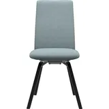 Polsterstuhl STRESSLESS "Laurel", blau (aqua dinamica, schwarz), B:49cm H:92cm T:59cm, Microfaser DINAMICA (88% Polyester, 12% Polyurethan), Stühle, Polsterstuhl, Low Back, Größe M, mit schräggestellten Beinen in Schwarz