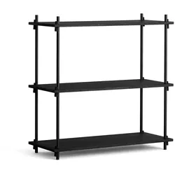 MOEBE - Shelving System Low, Eiche schwarz gebeizt / schwarz