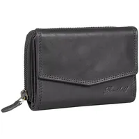 Benthill Geldbörse Damen Portemonnaie Echt Leder RFID Vintage Portmonee Geldbeutel, RFID-Schutz Kartenfächer Münzfach Reißverschlussfach grau