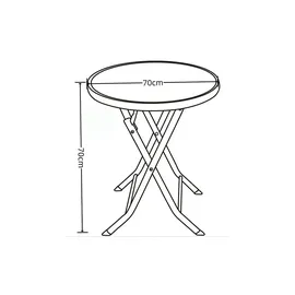 gardenson Gartentisch klappbar Ø 70 x 70 cm Anthrazit