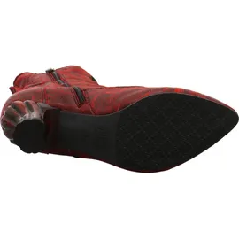 SIMEN Damen Stiefeletten Rot Glattleder marmoriert Größe: 39 - 39