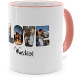 PhotoFancy® - Fototasse 'Love' - Personalisierte Tasse mit eigenem Foto und Text selbst gestalten - Rosa