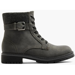 Schnürstiefelette - Damen - grau