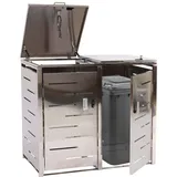 Mendler 2er-Mülltonnenverkleidung HWC-E83, Mülltonnenbox Mülltonnenabdeckung, erweiterbar 103x115x63cm -