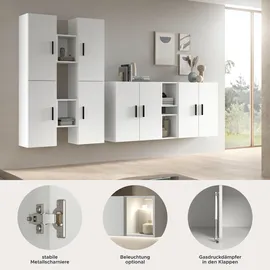 Home Affaire Schrank-Set HOME AFFAIRE "ENESTE, 12-teilig, in verschiedenen Farben, individuell kombinierbar", weiß, B:270cm H:34cm T:182cm, Spanplatte, Kastenmöbel-Sets, Stauraumelement, Kombination, Wohnkombination, Schrankwand, Lowboard