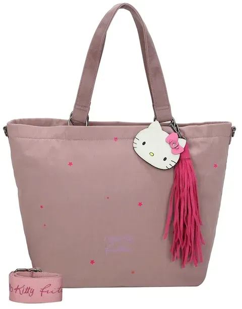 Hello Kitty x Fitzi Schultertasche Hello Kitty fritzi mit stylischem Hello Kitty-Anhänger Shopper   Grau Damen 