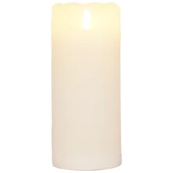 LED Echtwachskerze Weiß 6 Stunden Timerfunktion H 10 cm unbewegliche Flamme