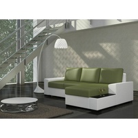 JVmoebel Ecksofa Design Ecksofa Schlafsofa Bettfunktion Sofa Couch Leder Polster, Mit Bettfunktion grün