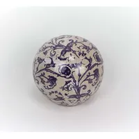 Linoows Rosenkugel, Landhaus Gartenkugel Barockmuster, Keramik Kugel, 12 cm