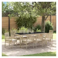 vidaXL Garten Essgruppe 9-tlg. Beige