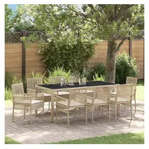 vidaXL Garten Essgruppe 9-tlg. Beige