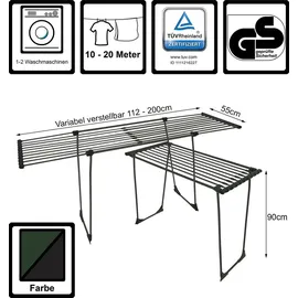 BigDean Teleskop Bettwäsche Wäscheständer mit Rollen - ohne störende Querstrebe - Dark Edition 20m ausziehbar - Flügelwäscheständer Wäschetrockner
