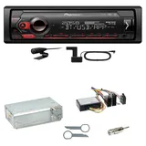 Pioneer MVH-S420DAB Bluetooth DAB+ AUX MP3 Einbauset für Mercedes W210 ab 08/99