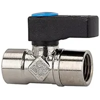 Riegler Mini-Kugelhahn, Drehgriff, Messing vernickelt, G 1/4 IG