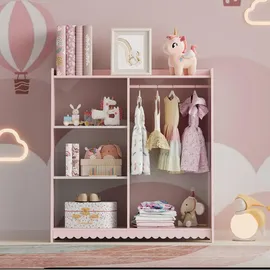 [en.casa] Garderobenständer Vestnes 90 x 80 x 38 cm Cotton Candy/Weiß