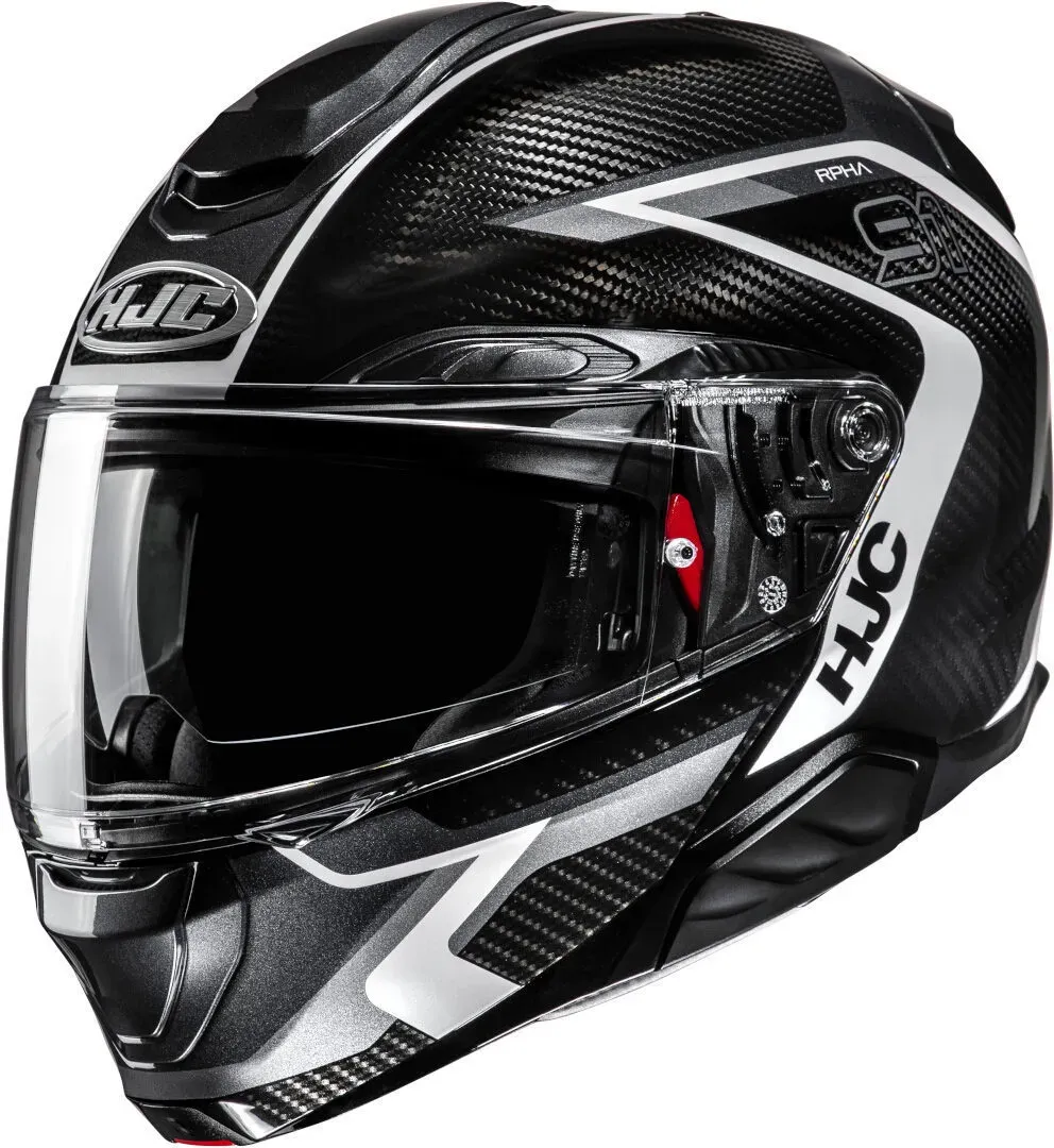 HJC RPHA 91 Carbon Lagos Helm, zwart-wit, XL Voorman